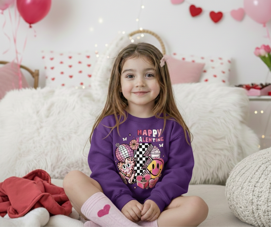 Happy Valentine’s Girls Crewneck