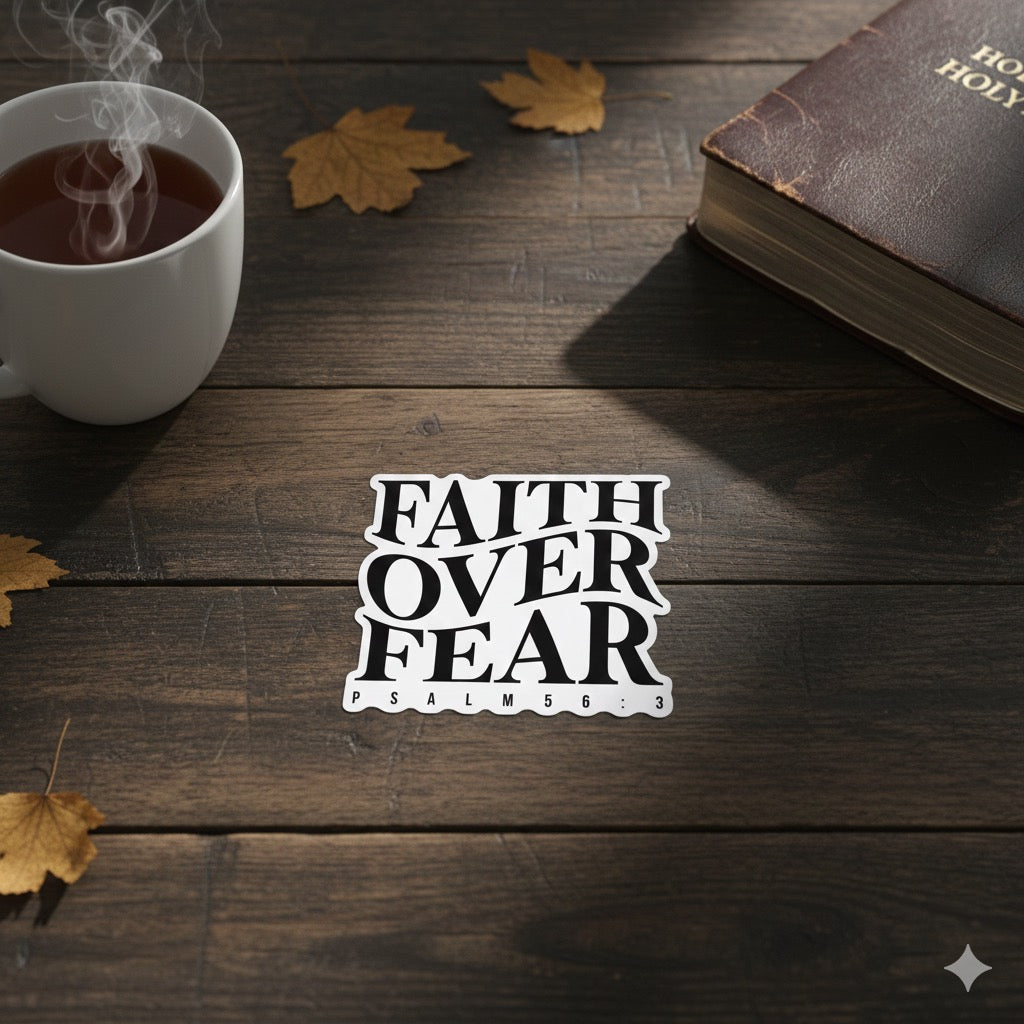 Faith Over Fear Car Decal – Christian Vinyl Sticker