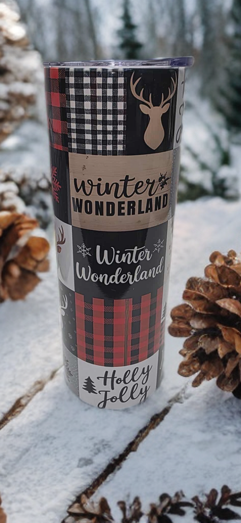 Holly Jolly 20oz Tumbler- Festive design