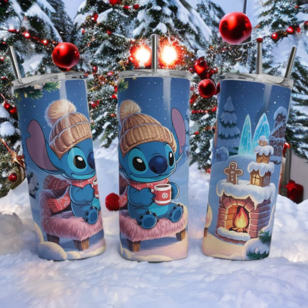 Stitch Christmas 20oz Tumbler – Holiday Disney Drinkware
