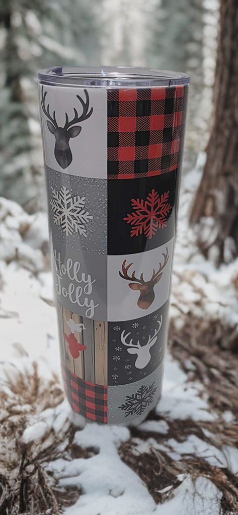 Holly Jolly 20oz Tumbler- Festive design
