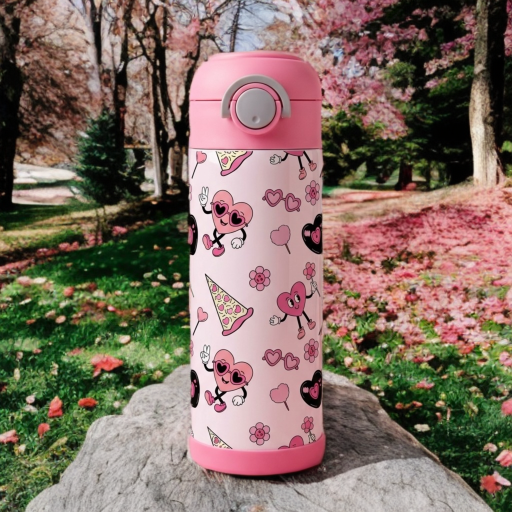 Retro Valentine Kids Tumbler – Valentine Drink Cup
