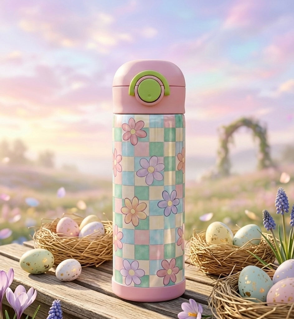 Checkered Daisy Kids Tumbler
