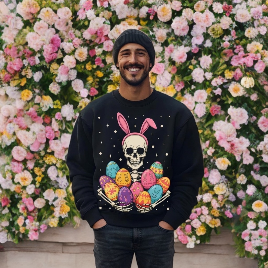 Skeleton Easter Crewneck – Alternative Easter Sweatshirt