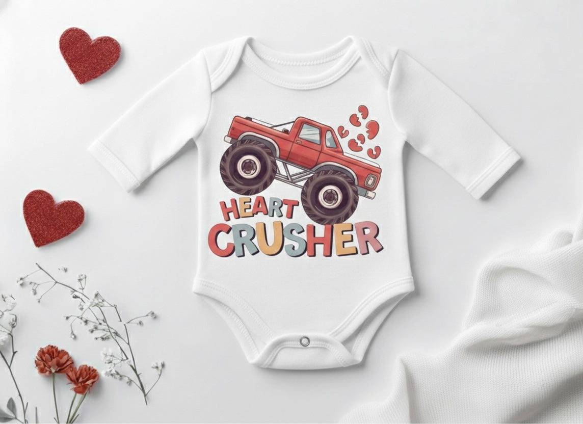 Heart Crusher Valentine’s Baby Onesie