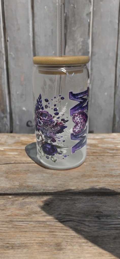 Floral Mom Glass Tumbler