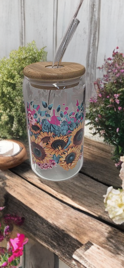 Sunflower Mama Glass Tumbler