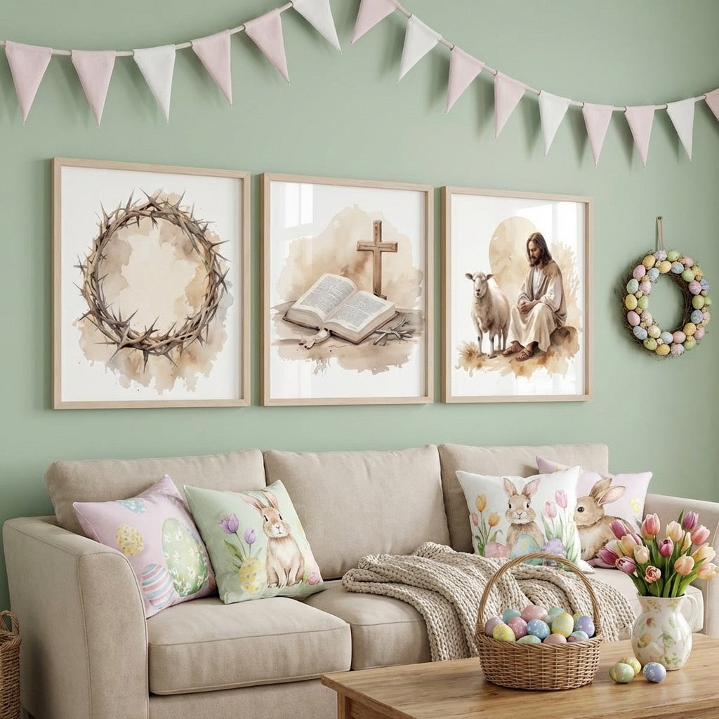 Easter Faith-Based Home Decor Set (3 – 8x10 Prints)