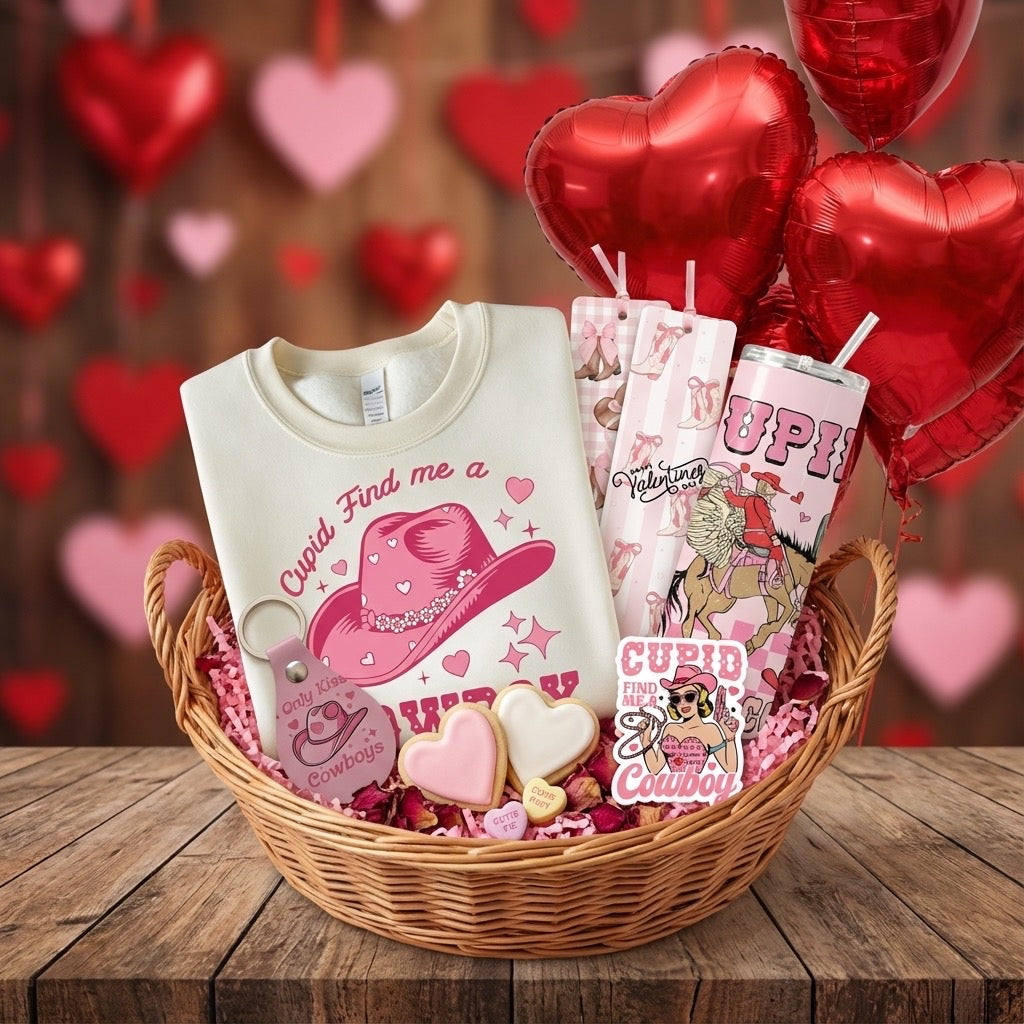 Cupid Find Me a Cowboy Medium Gift Basket – Valentine’s Gift Set
