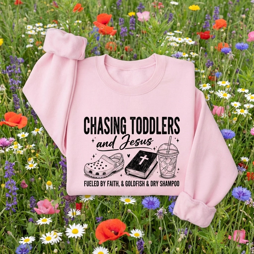 Chasing Toddlers and Jesus Crewneck
