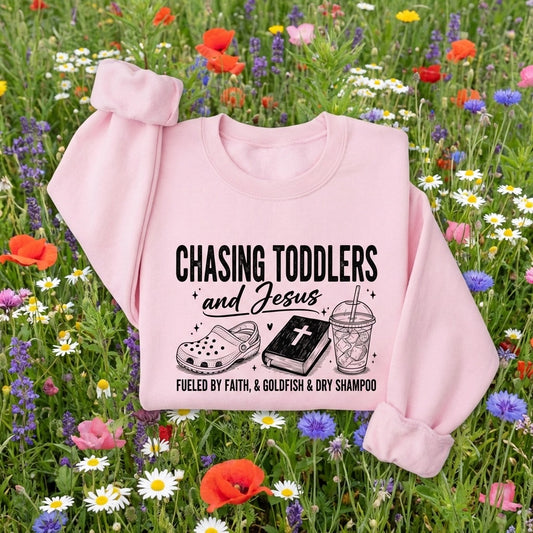 Chasing Toddlers and Jesus Crewneck