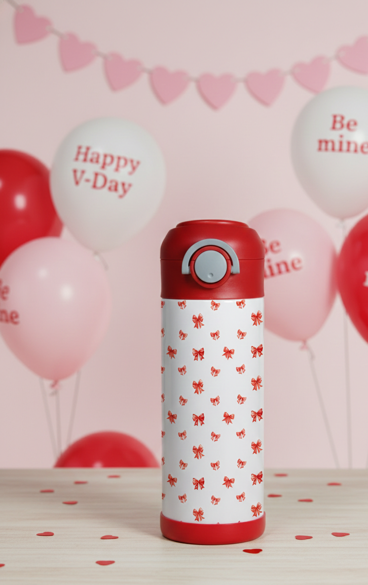 Coquette Ribbon Valentine’s Kids Tumbler