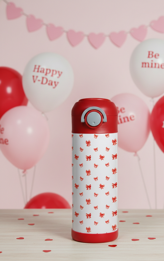 Coquette Ribbon Valentine’s Kids Tumbler