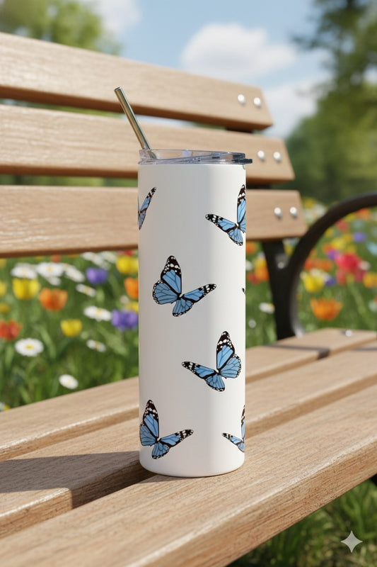Butterfly 20oz Tumbler – Aesthetic Floral Butterfly Drinkware