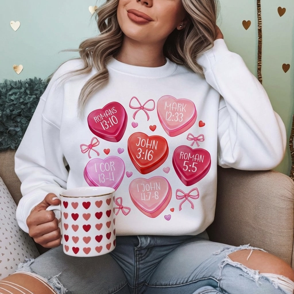 Faith-Based Valentine’s Crewneck – Christian Valentine Sweatshirt