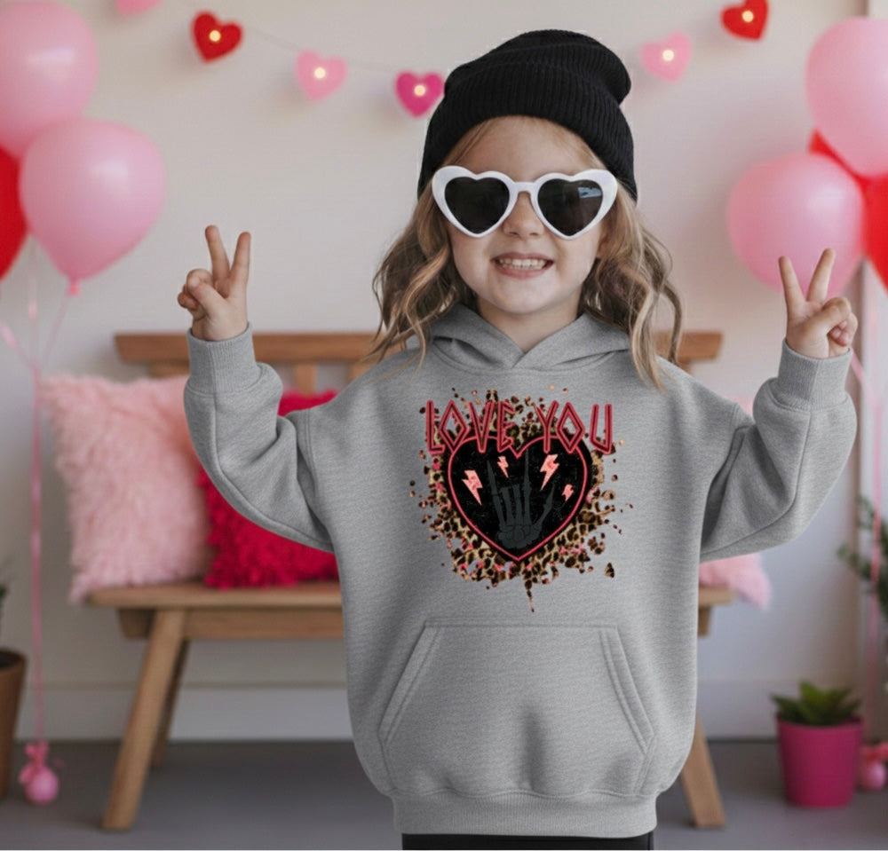 Love You Valentine’s Girls Hoodie