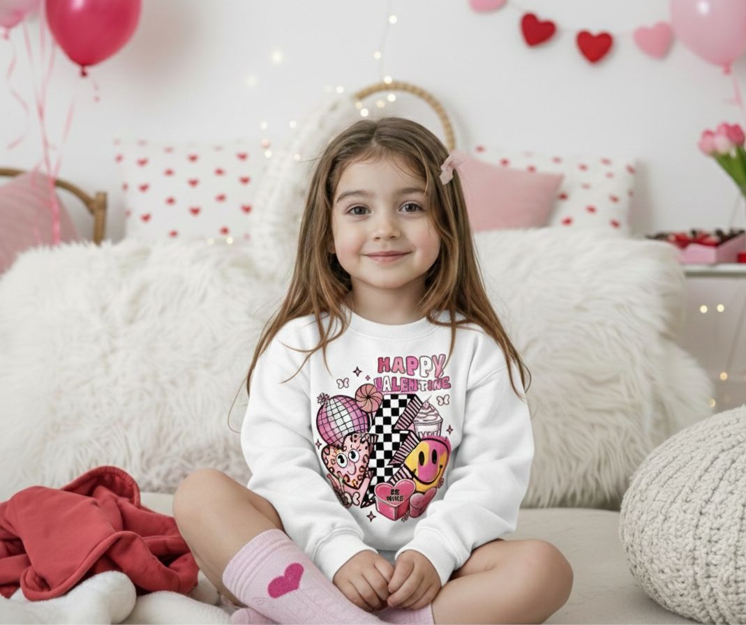 Happy Valentine’s Girls Crewneck
