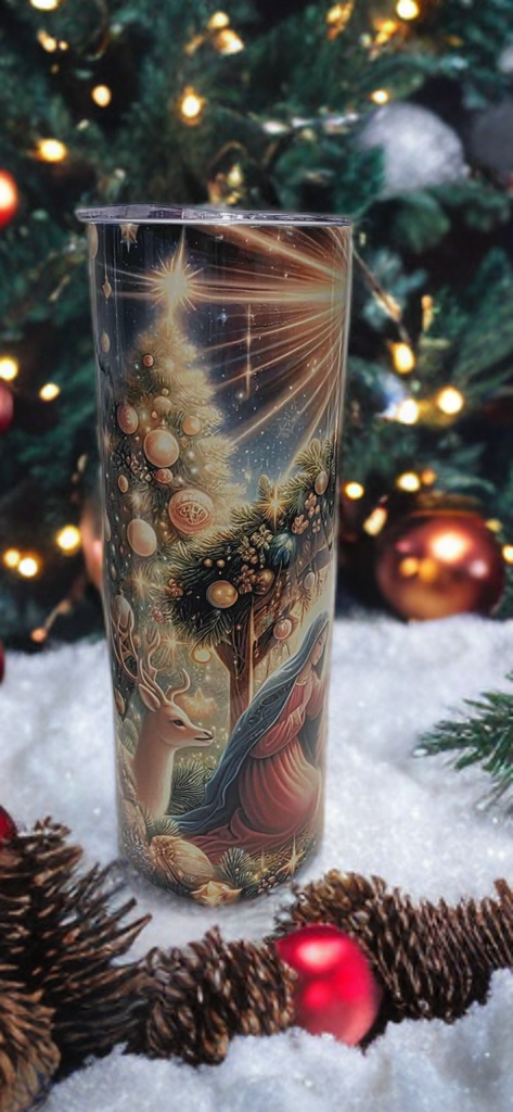 Silent Night Nativity 20oz tumbler-Holiday insulated cup