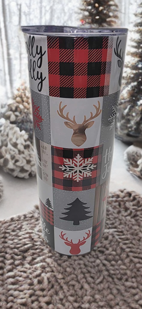 Holly Jolly 20oz Tumbler- Festive design