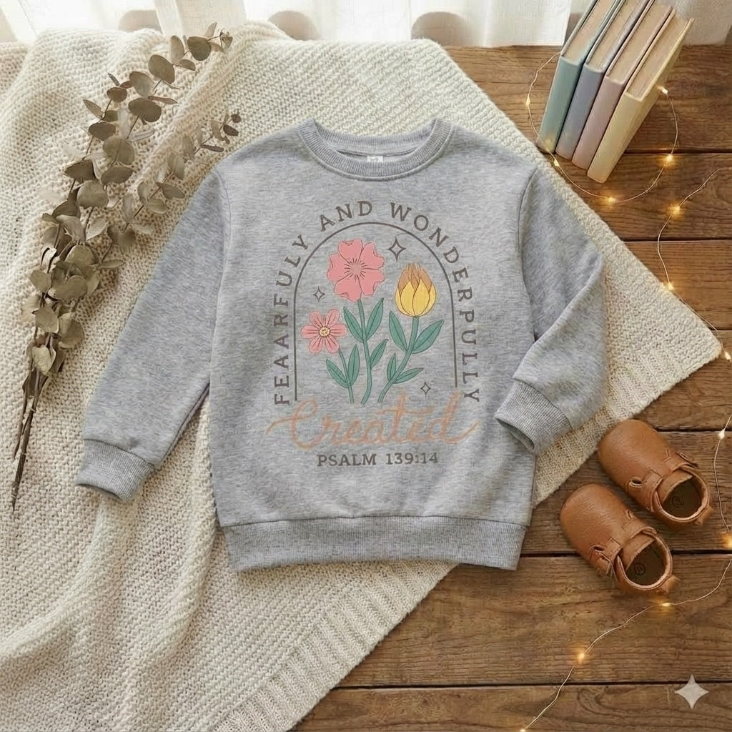 Fearfully and Wonderfully Created Toddler Crewneck – Psalm 139:14