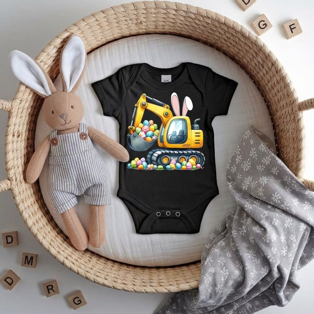 Easter Excavator Toddler Shirt – Construction Easter Tee