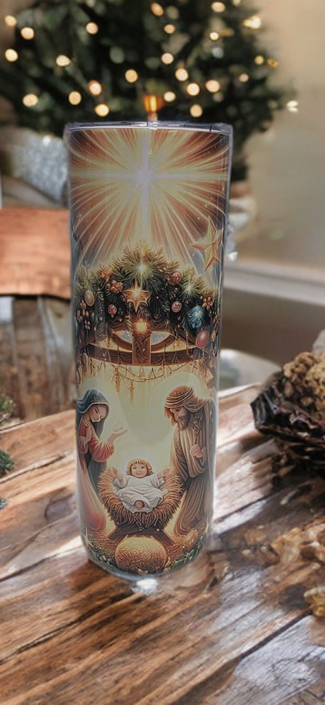 Silent Night Nativity 20oz tumbler-Holiday insulated cup
