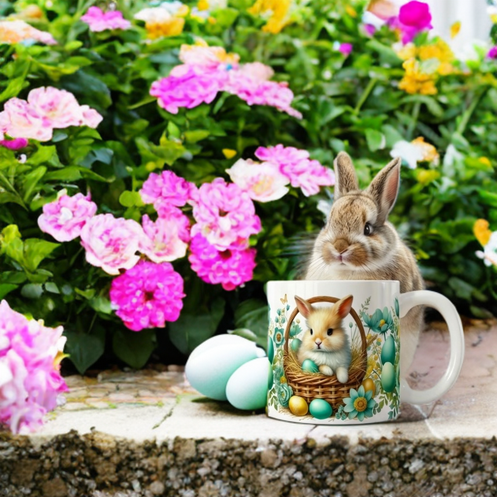 Bunny Easter Coffee Mug – 11 oz Spring Ceramic Mug