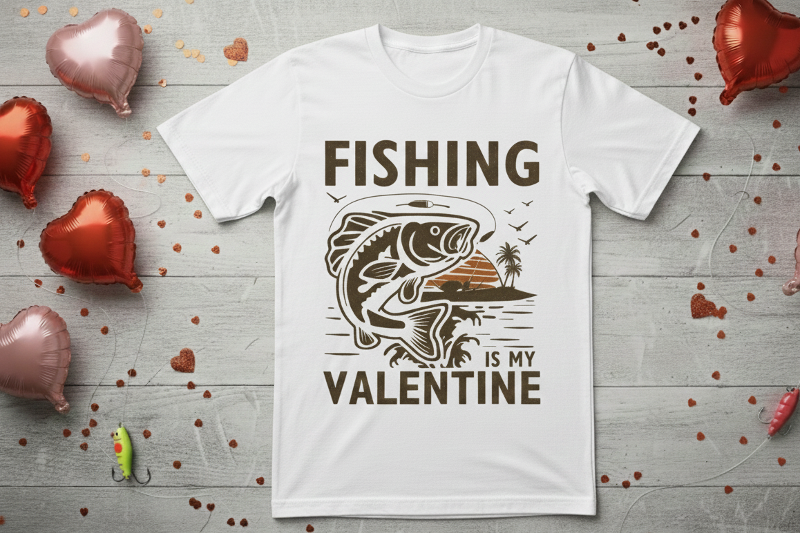 Fishing Is My Valentine T-Shirt – Funny Valentine’s Graphic Tee
