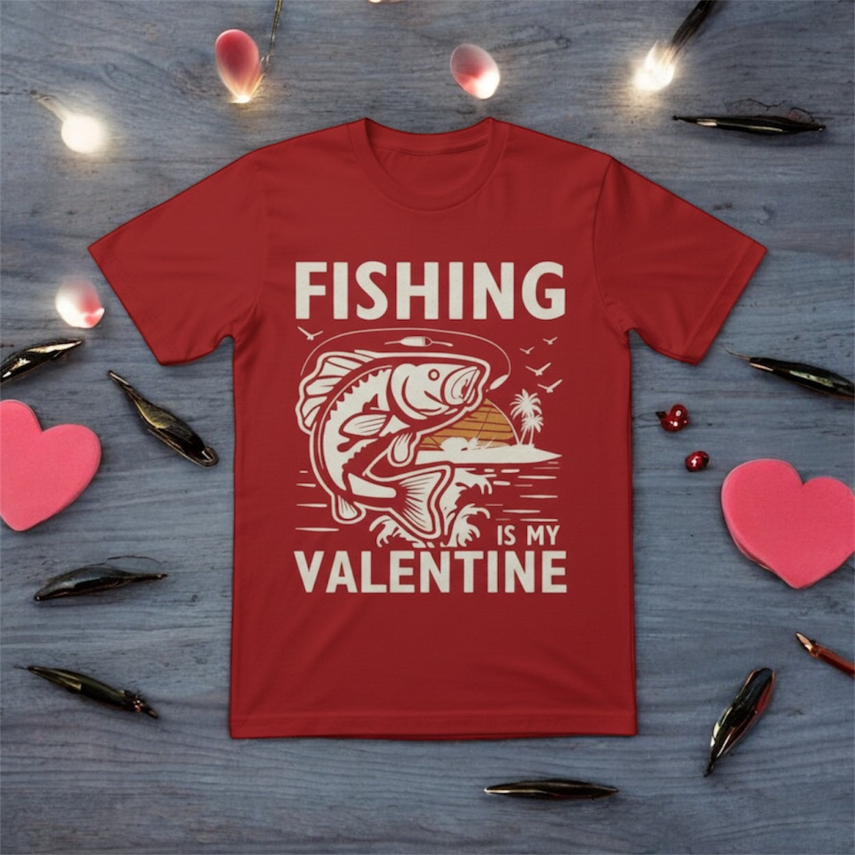 Fishing Is My Valentine T-Shirt – Funny Valentine’s Graphic Tee