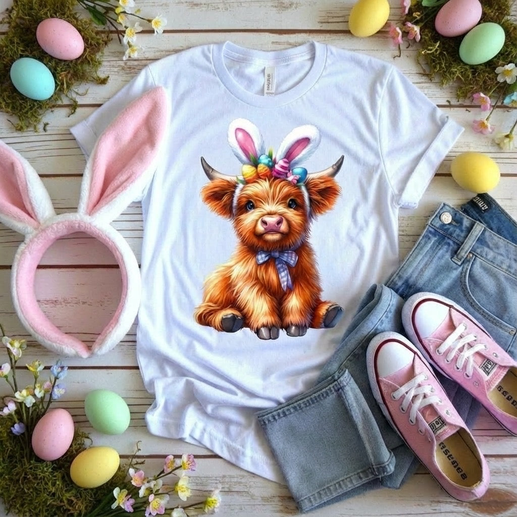 Highland Easter Cow T-Shirt – Easter Cow Graphic Tee