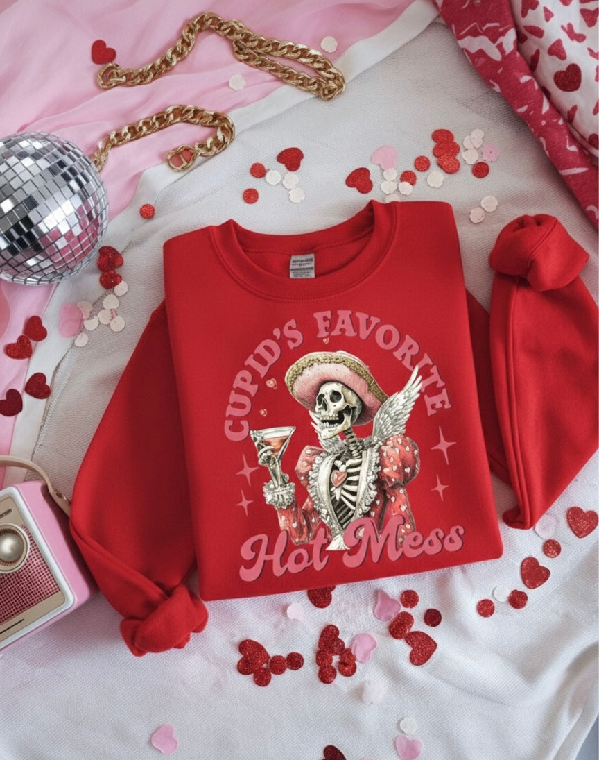Cupid’s Favorite Hot Mess Crewneck