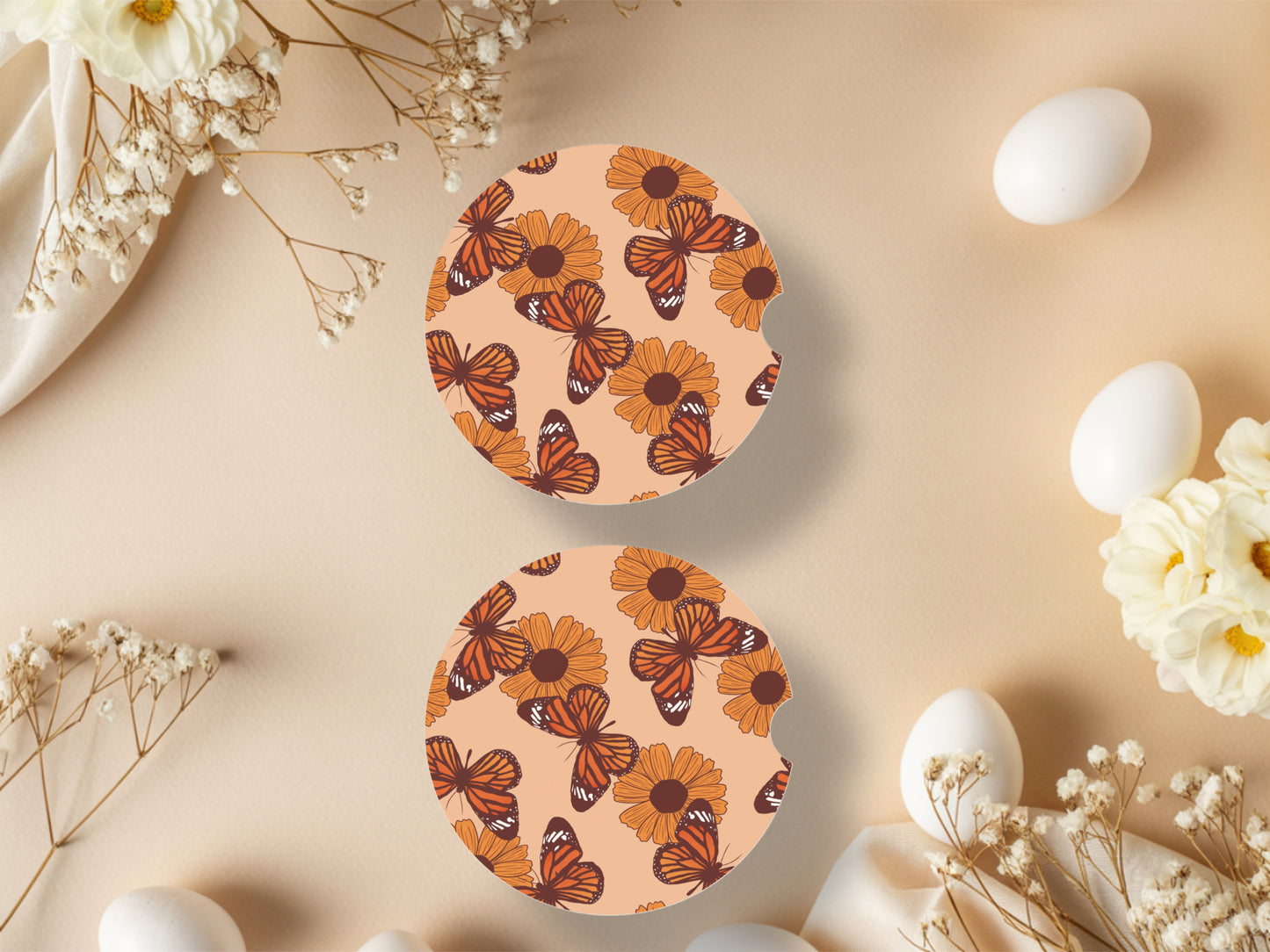 Butterfly Car Coasters Set of 2