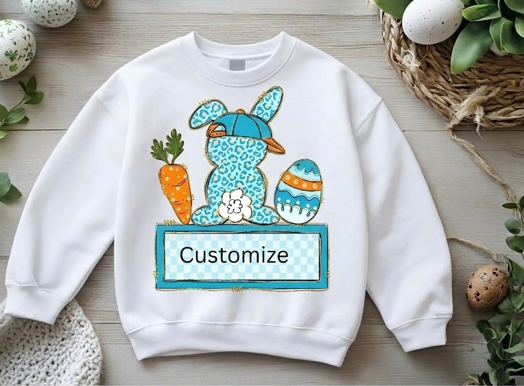 Custom Name Bunny Boys Crewneck