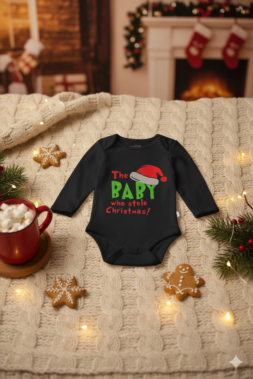 Baby Who Stole Christmas Onesie – Holiday Infant Onesie
