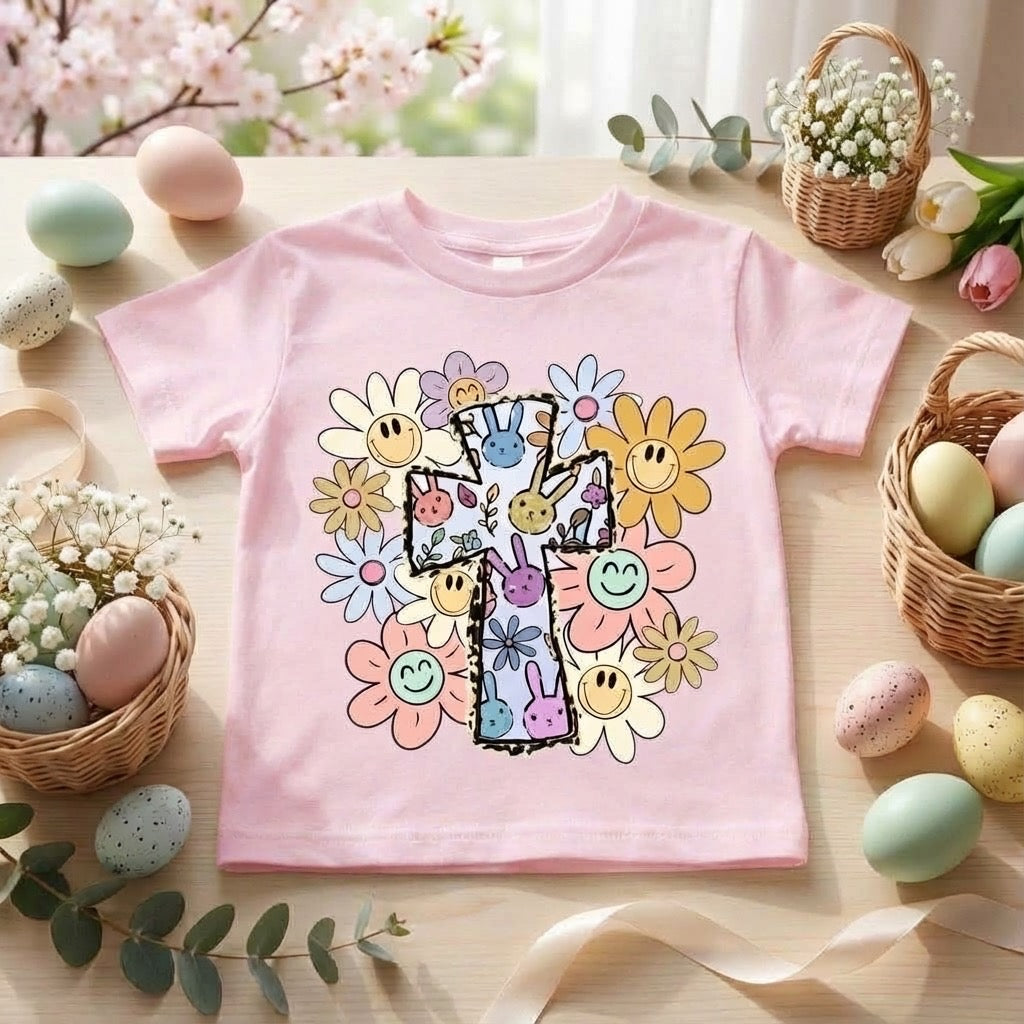 Easter Cross Toddler T-Shirt – Faith-Based Easter Tee