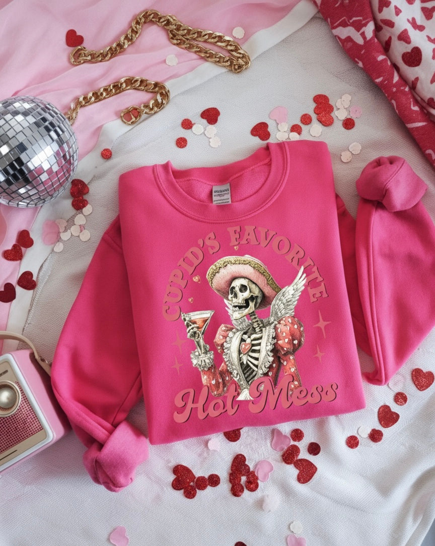 Cupid’s Favorite Hot Mess Crewneck