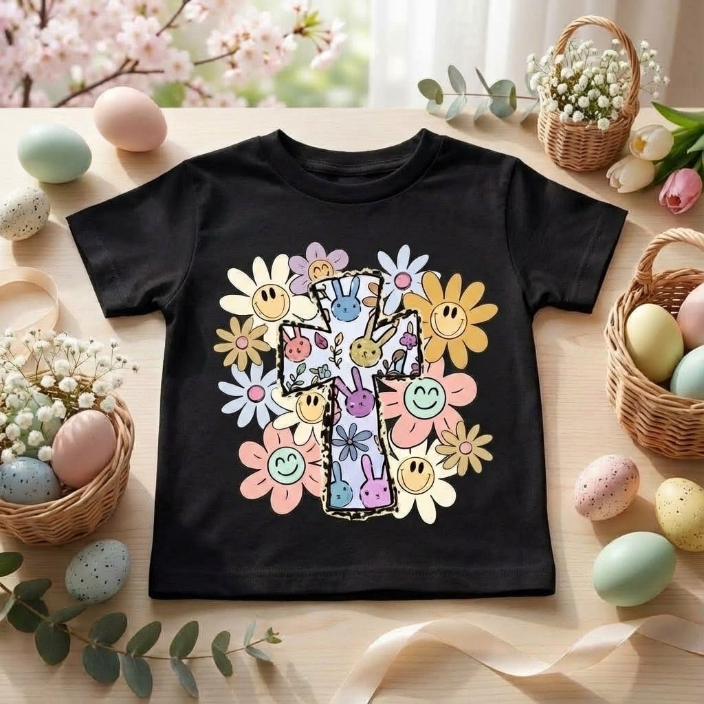 Easter Cross Toddler T-Shirt – Faith-Based Easter Tee
