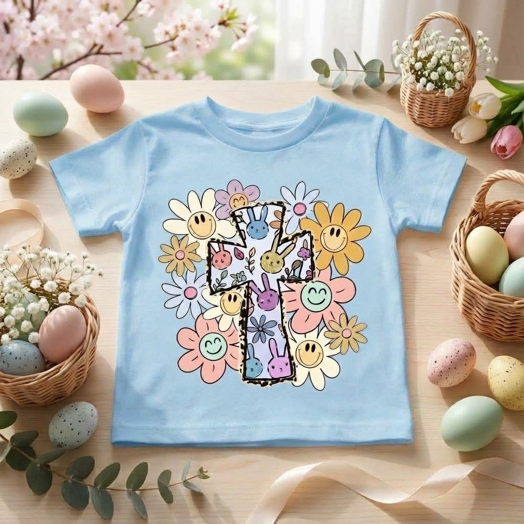 Easter Cross Toddler T-Shirt – Faith-Based Easter Tee