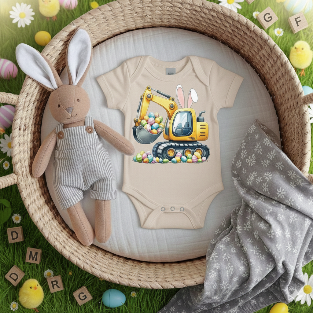 Easter Excavator Toddler Shirt – Construction Easter Tee