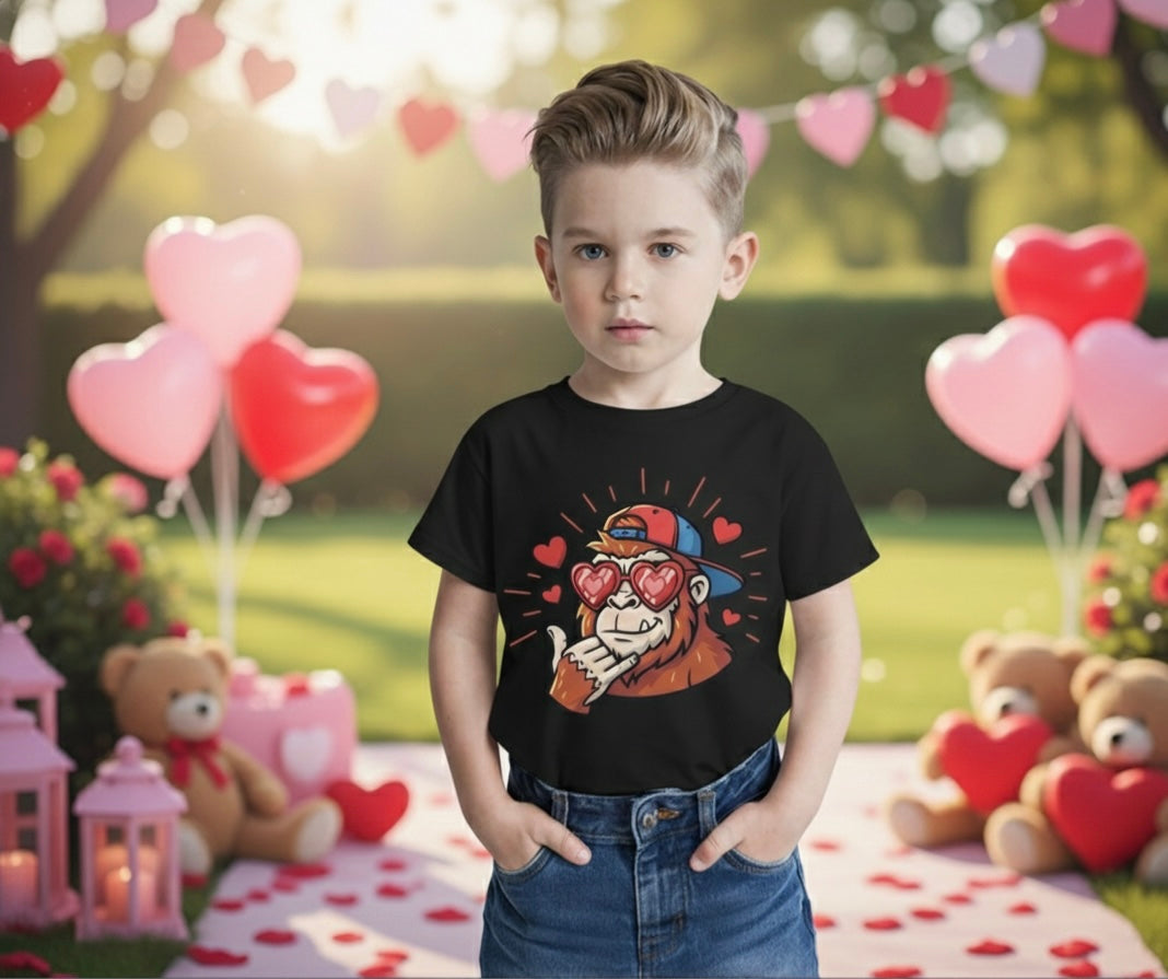 Bigfoot Valentine Boys T-Shirt