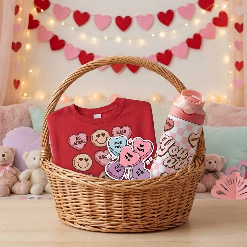 Be Mine Kids Small Valentine’s Gift Basket – Valentine’s Gift Set