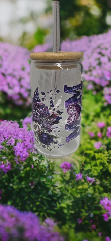Floral Mom Glass Tumbler