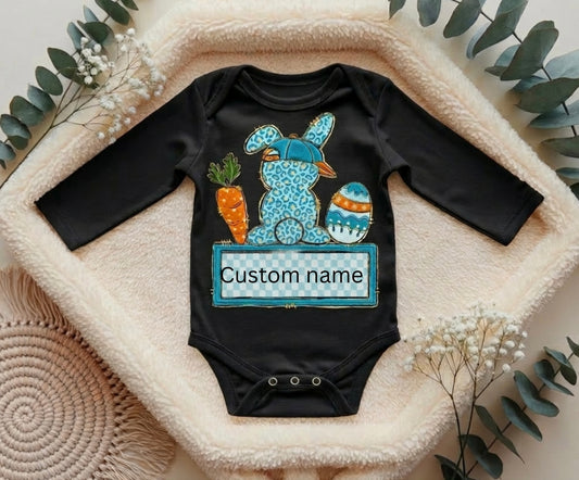 Custom Name Easter Bunny Baby Onesie