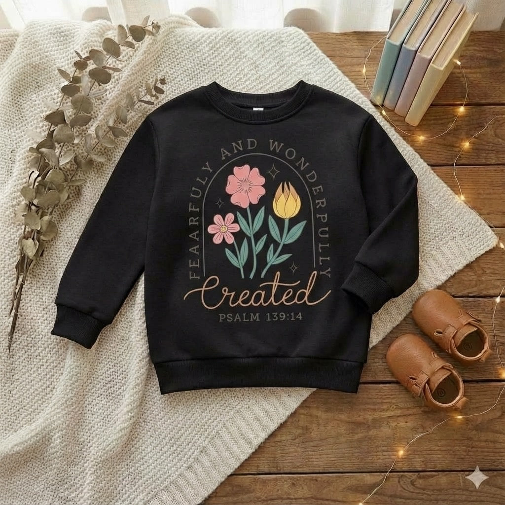 Fearfully and Wonderfully Created Toddler Crewneck – Psalm 139:14