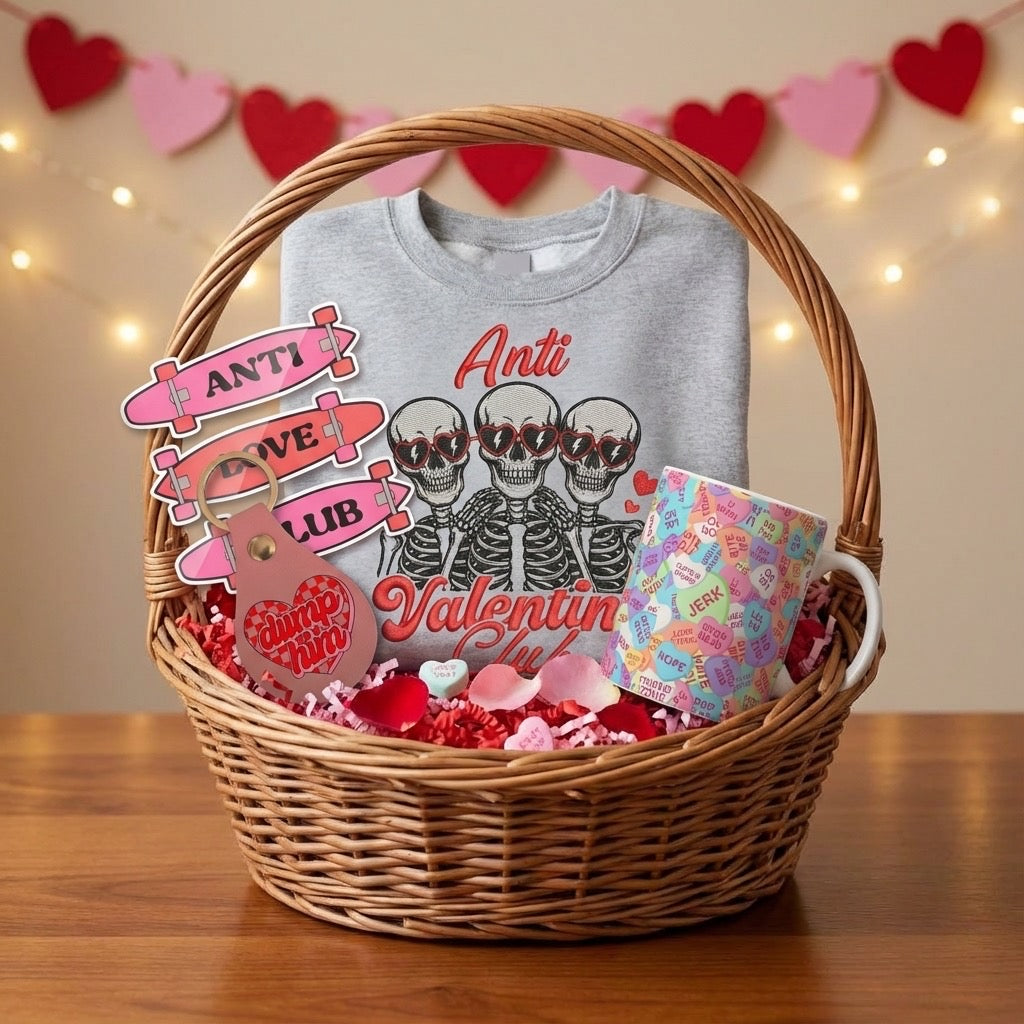 Anti-Valentine’s Club Small Gift Basket – Funny Valentine’s Gift Set