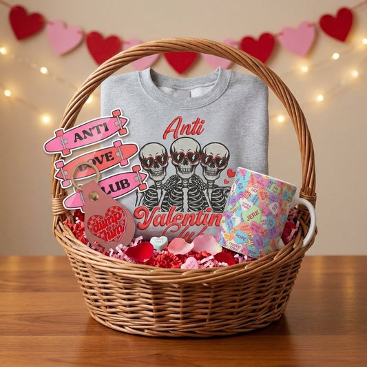 Anti-Valentine’s Club Small Gift Basket – Funny Valentine’s Gift Set