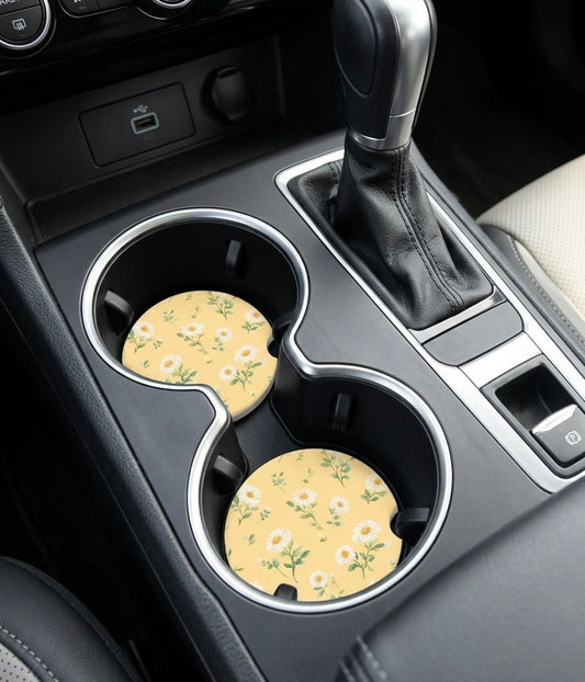 Daisy Car Coasters – 2 Pack