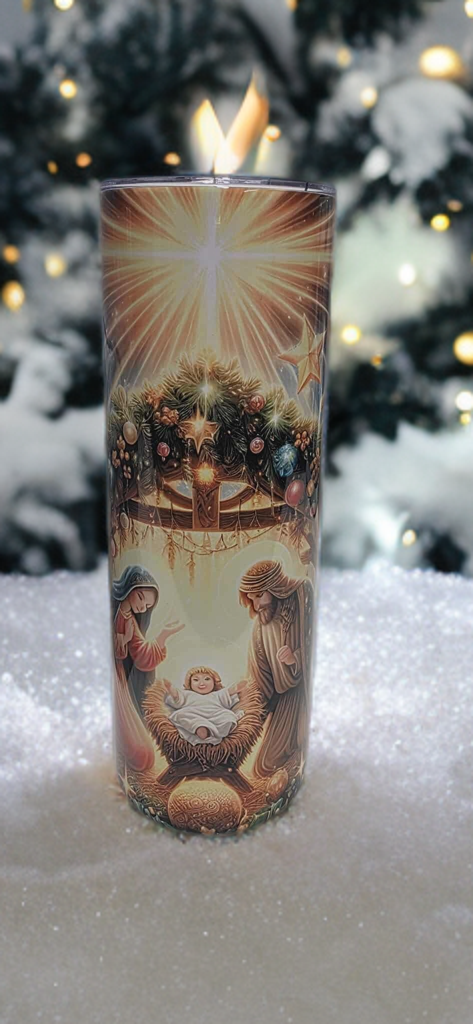 Silent Night Nativity 20oz tumbler-Holiday insulated cup