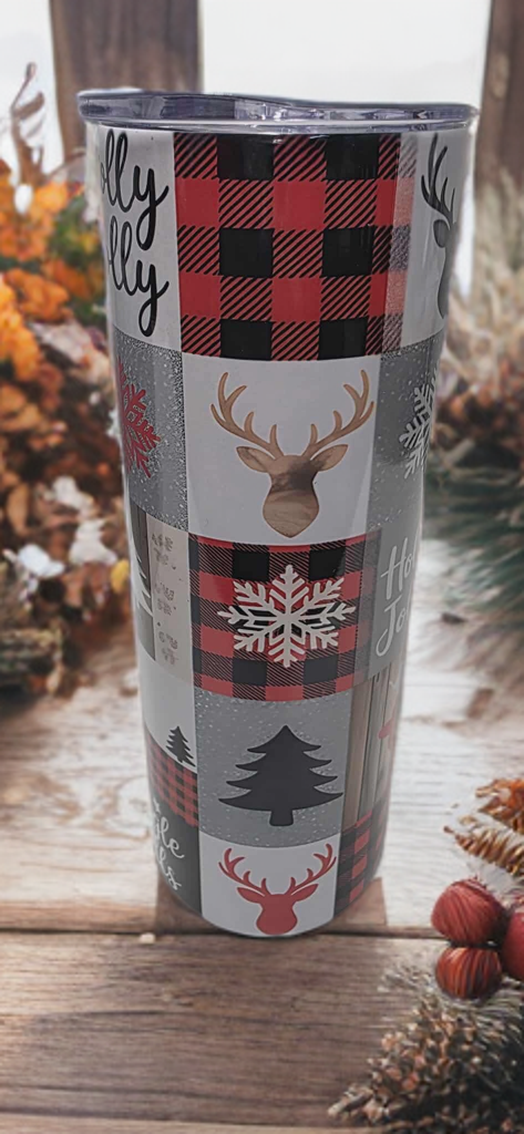 Holly Jolly 20oz Tumbler- Festive design