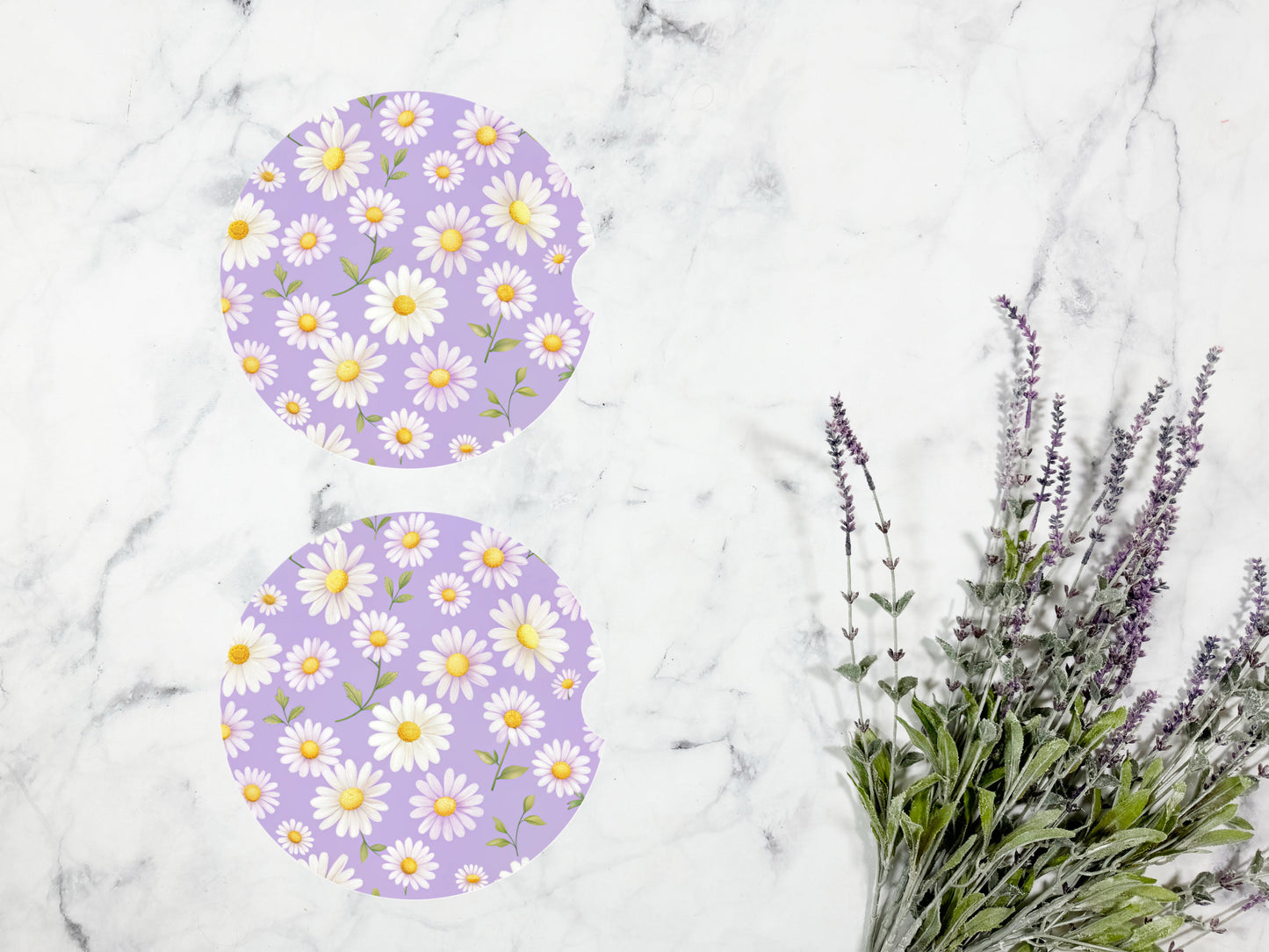 Daisy Car Coasters – 2 Pack